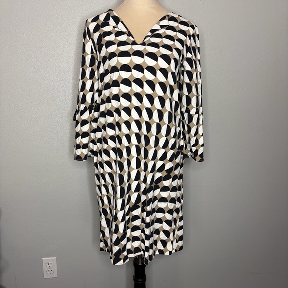 Lafayette 148 New York Dresses & Skirts - Lafayette 148 NY Dress Size P (6/8) Geometric Pattern Circle 3/4 Sleeve Pockets